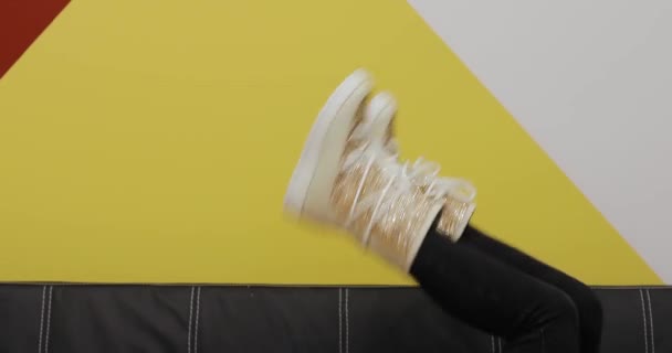 Female ugg boots, creative — Stock Video