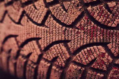 Eski kırmızı renk araba lastik doku