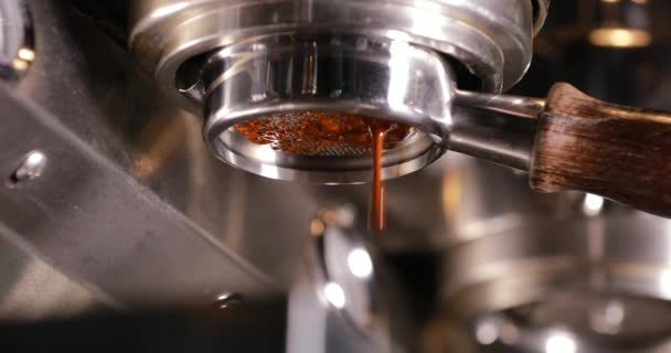 Boisson coulant du titulaire dans la machine à café — Video