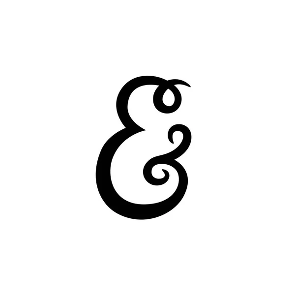 Ampersand Personalizado Sobre Fondo Blanco Caligrafía Manuscrita Aislado Ilustración Vectorial — Archivo Imágenes Vectoriales