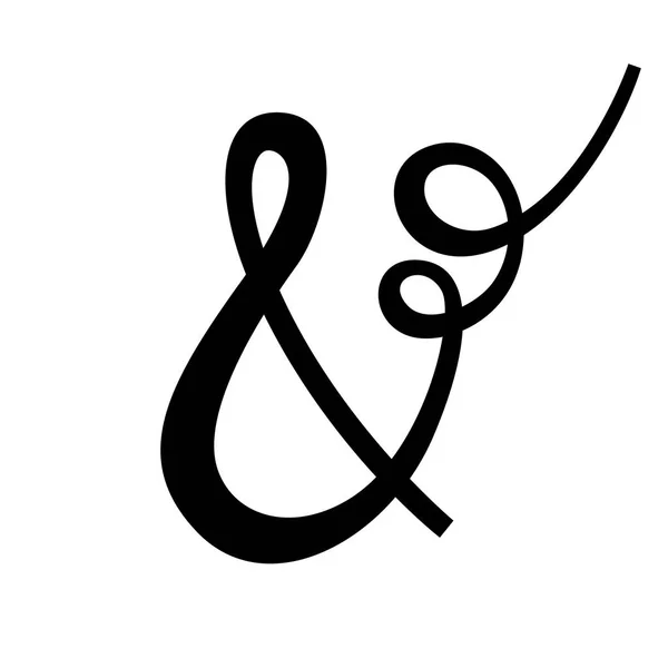 Handwritten Elegant Custom Ampersand White Background Isolated Vector Illustration Great — Stock Vector