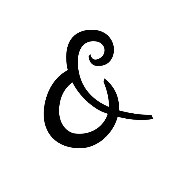 Ampersand Personalizado Manuscrito Fundo Branco Isolado Ilustração Vetorial Para Convites — Vetor de Stock