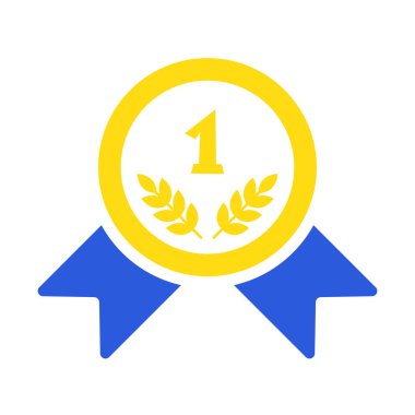 Altın madalya vektör simgesi. Altın 1.