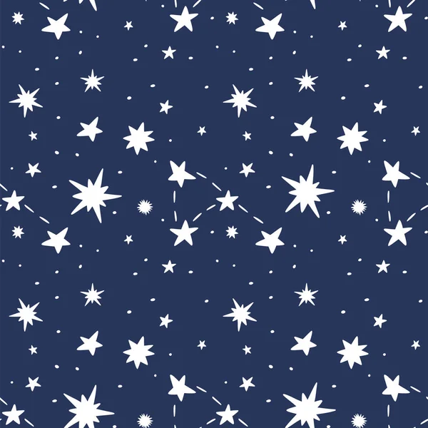 Stjärnor och stjärnbilden sömlösa vektor mönster — Stock vektor