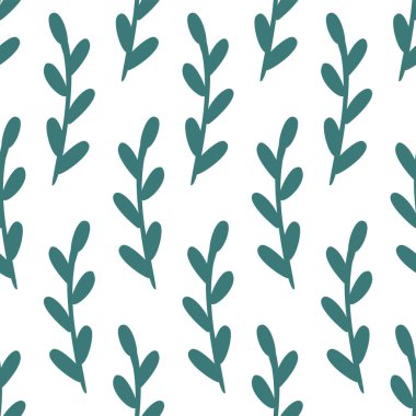 Soyut yeşil dallar dikişsiz vektör deseni