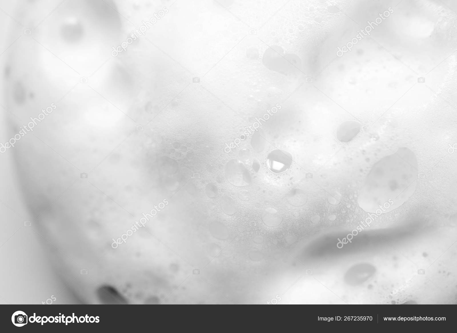 White Foam Soap Texture Abstract Background. Close Up, Macro Stock