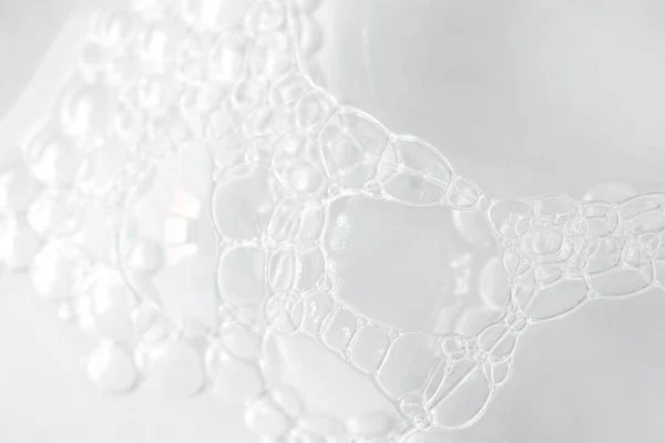 Espuma textura transparente, bolhas de sabão — Fotografia de Stock
