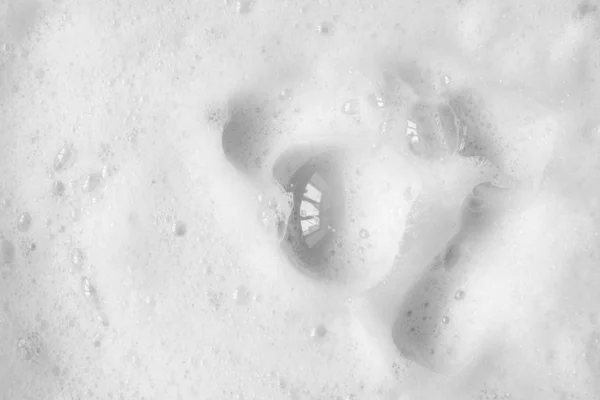 Buubles soyut arka plan ile pürüzsüz köpük sabun formu. Yakın çekim, makro