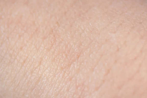 Ludzka tekstura skóry, zbliżenie tła z selektywnym naciskiem — Zdjęcie stockowe