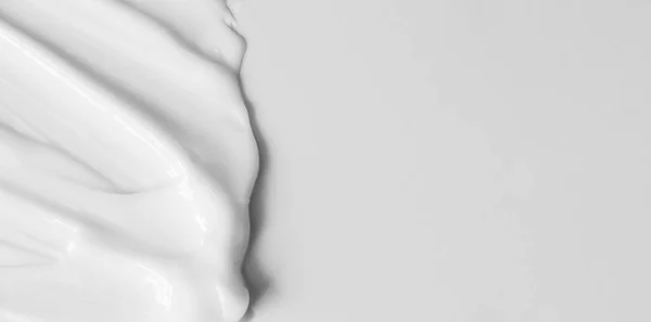 Close Cream Moisturiser Smear Smudge Wavy Texture White Background Copy — Stock Photo, Image