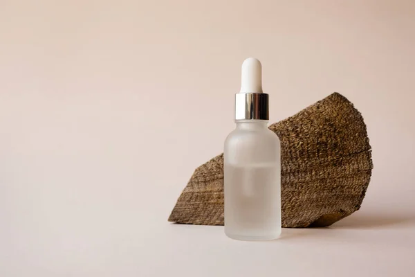 Hidratante Hialurónico Facial Líquido Sérico Transparente Botella Con Pipeta Textura — Foto de Stock