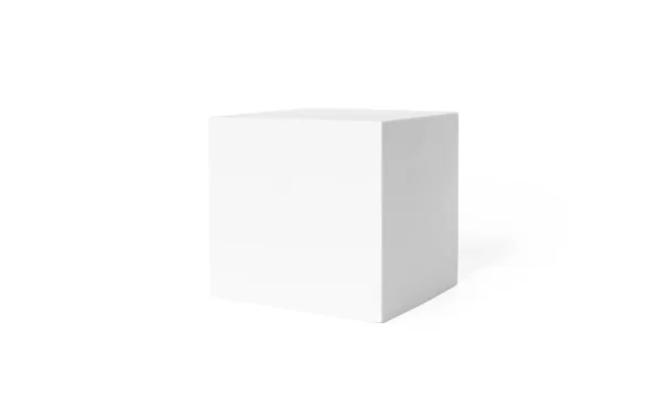 Forma Del Cubo Mockup Bianco Del Podio Isolato Sfondo Bianco — Foto Stock