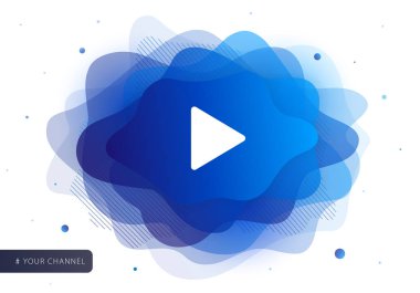Watch video player for web site, mobile and computer layout. Play button media-player shape abstract liquid. Modern vector illustration advertising concept for social media clipart