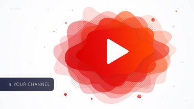 Blogunuzun web sayfası için kapak tasarım şablonu video kanalı. Fütüristik şekil soyut sıvı sosyal medya reklam için play butonuna. Modern vektör illüstrasyon kavramı