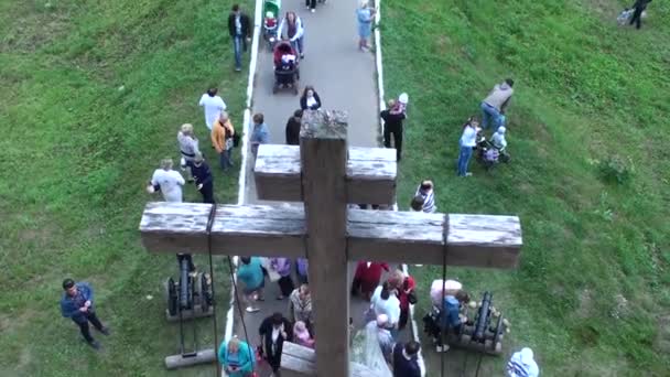 ロシアの民俗祭 ラの村でタマネギの日 田舎の祭りには大勢の人がいる 村の料金 — ストック動画
