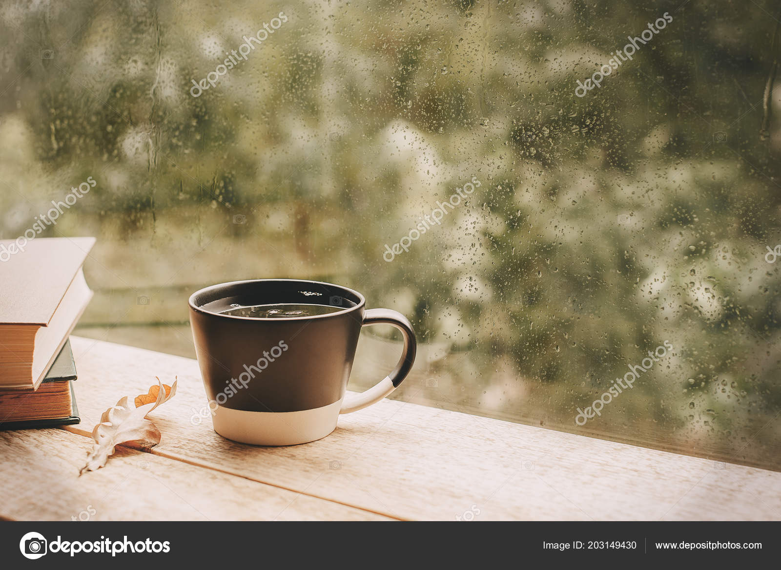 Cup Tea Rainy Window Autumn Mood Day Leaf Fall Background Stock Photo Image By C Denira Cup Tea Rainy Window Autumn Mood Day Leaf Fall Background Stock Photo Image By C Denira