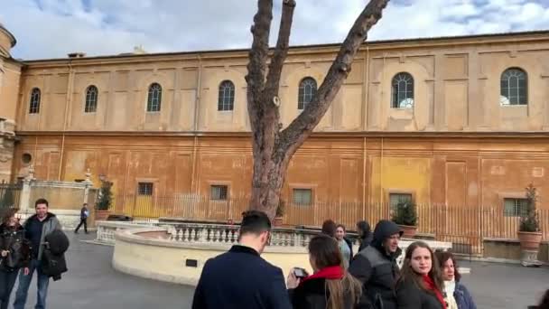 Rome Italië 2018 Binnenplaats Vaimkana Peter Cathedral — Stockvideo