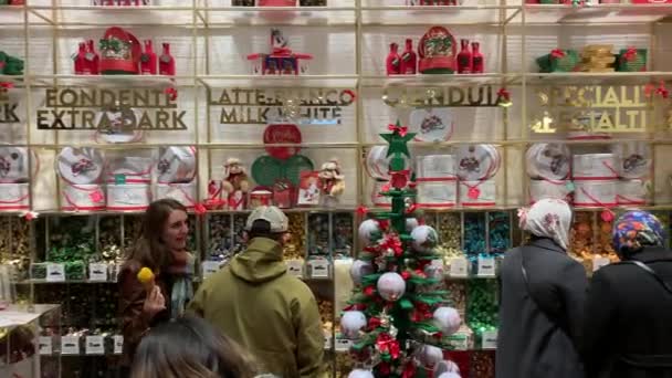 Rom Italien 2018 Venchi Choklad Butik Interiör Venchi Italiensk Gourmet — Stockvideo