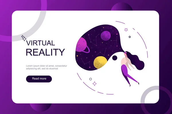 Virtual Ditambahkan Realitas Liburan Pada Konsep Akhir Pekan Perempuan Mengenakan - Stok Vektor