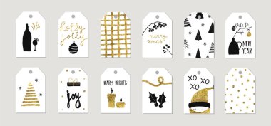 Yeni yıl kış tatili seti. Hoş karşılama kartları.