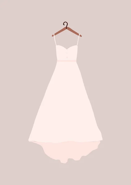 Обручение Свадебная Женщина Платье Карты Изолированы Белом Фоне Модная Минималистичная — стоковый вектор