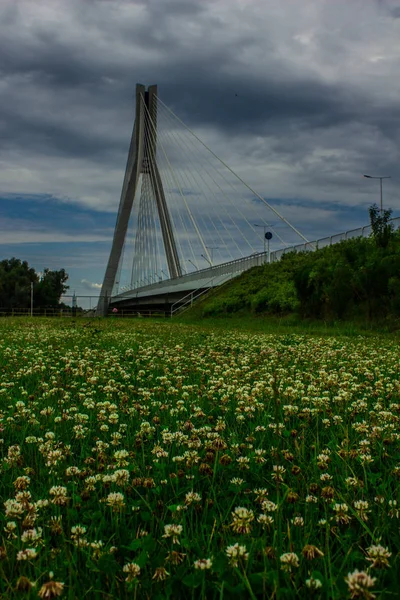 Modern Híd Ellen Égen Háttér — Stock Fotó