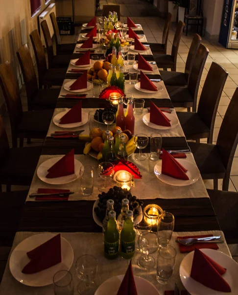 Schön Servierter Tisch Elegante Dekoration — Stockfoto