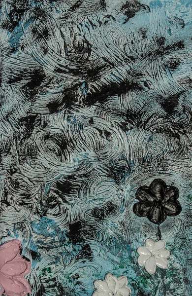 Sanat yağlı boya. Soyutlama çiçek.