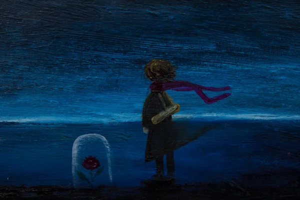 Sanat yağlı boya. Küçük Prens.