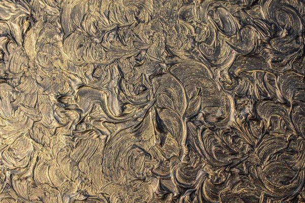Art oil painting. Black gold painting. Abstraction. Beautiful texture.