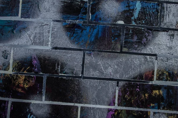 Yağlıboya soyutlama. Tuğla duvar. Arka plan. Doku.