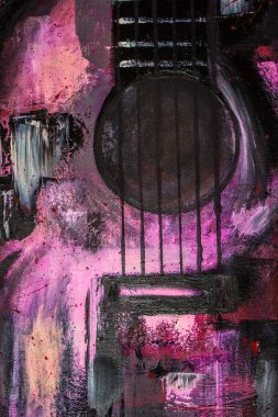 Soyut yağlıboya. Madde. Kırmızı Gitar. Güzel yağlıboya. Arka plan, doku.