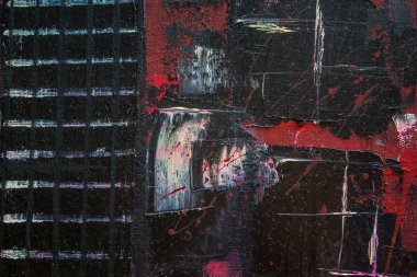 Soyut yağlıboya. Madde. Kırmızı Gitar. Güzel yağlıboya. Arka plan, doku.