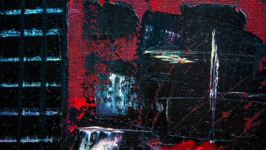 Soyut yağlıboya. Madde. Kırmızı Gitar. Güzel yağlıboya. Arka plan, doku.