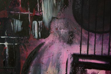 Soyut yağlıboya. Gitar. Kırmızı Gitar. Arka plan, doku.