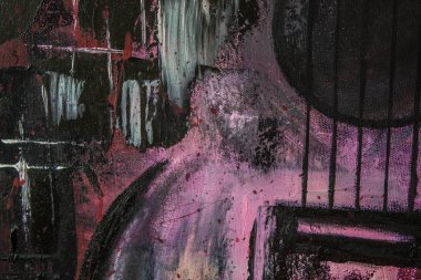 Soyut yağlıboya. Gitar. Kırmızı Gitar. Arka plan, doku.