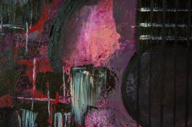 Soyut yağlıboya. Gitar. Kırmızı Gitar. Arka plan, doku.