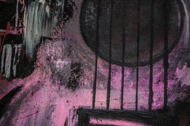 Yağlı boya gitar. Soyut gitar. Tuval üzerine güzel kırmızı gitar. Arka plan. Doku.