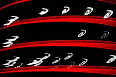 Soyut yaratıcı eğri. Geçmişi. Doku. Siyah arkaplanda soyut ışıklar.