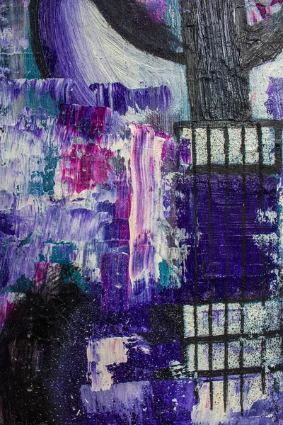 Gitaarolieverf Gitaar Doek Violet Abstracte Gitaar Achtergrond Textuur — Stockfoto