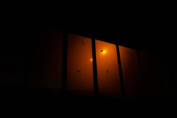 Звук Ограждения Дороге Ночная Сцена Фон — стоковое фото