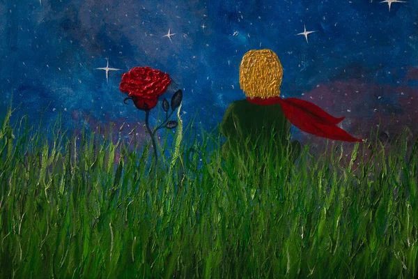 Oil Painting Little Prince Background — Stock Photo, Image