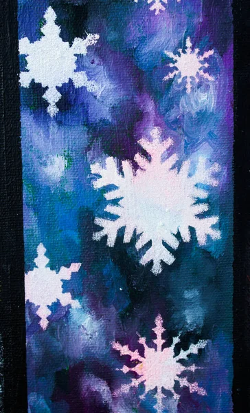 Snowflake Oil Painting Background Texture Design — Stock Photo, Image