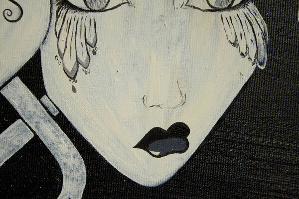 Mask Oil Painting Sad Cheerful Masks Background Texture Stock Photo