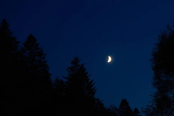 Měsíc Proti Obloze Pozadí — Stock fotografie
