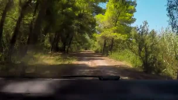 Vezetés Természet Oldalán Kaiafa Strandjához Peloponesszosz Görögország — Stock videók