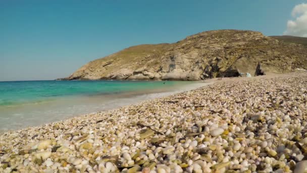 希腊安德罗斯岛 Zorkos 海滩延时拍摄 — 图库视频影像