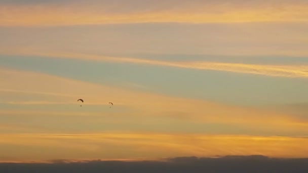 Paraglider Loutraki Yunanistan — Stok video