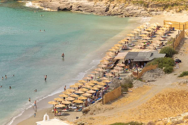 Playa Chalkolimnionas Isla Andros Grecia — Foto de Stock