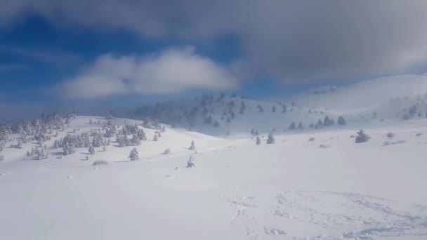 Posouvání Kalavrita Sníh Centrum Řecku — Stock video